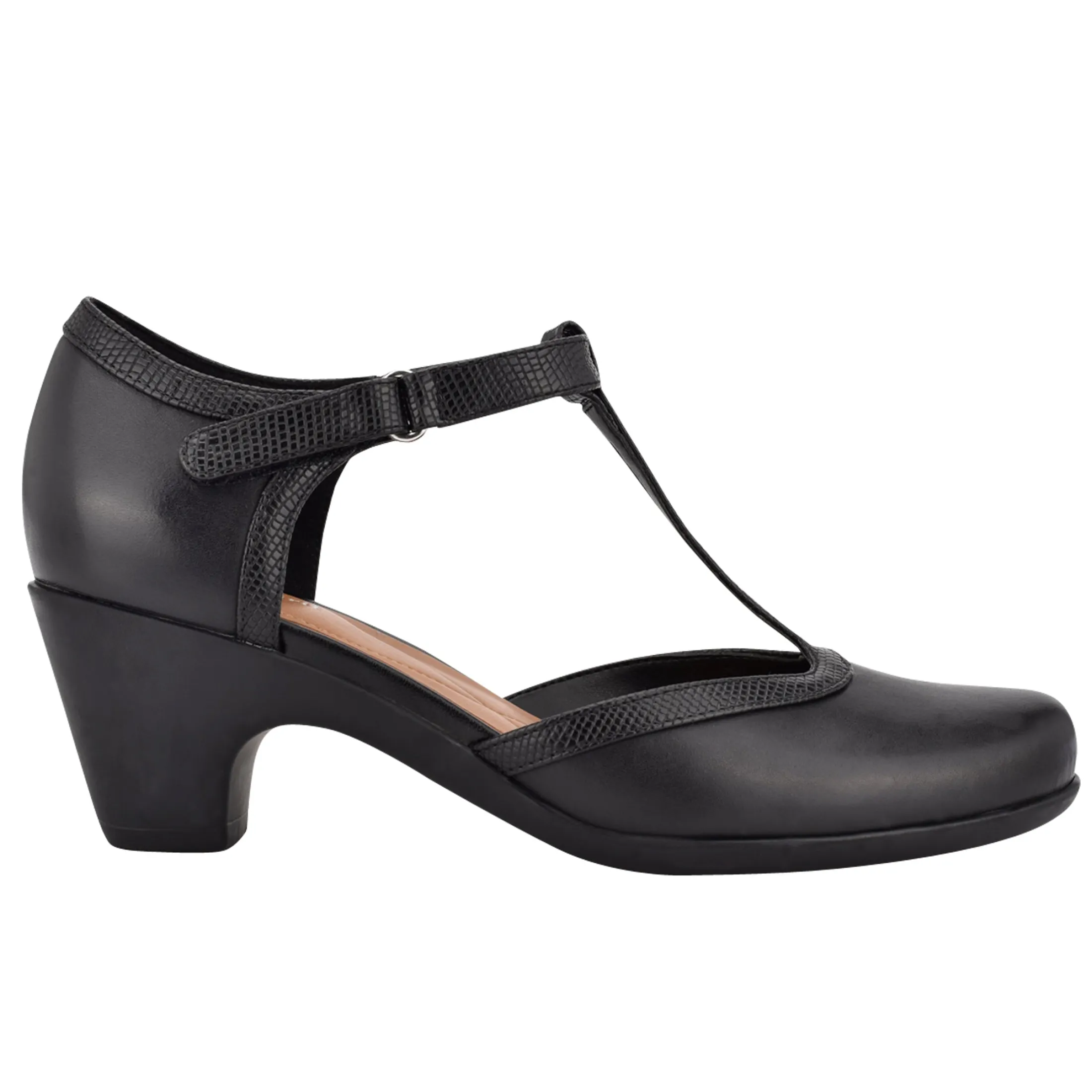 Easy Spirit Mid Heels*Cara T-Strap Heels