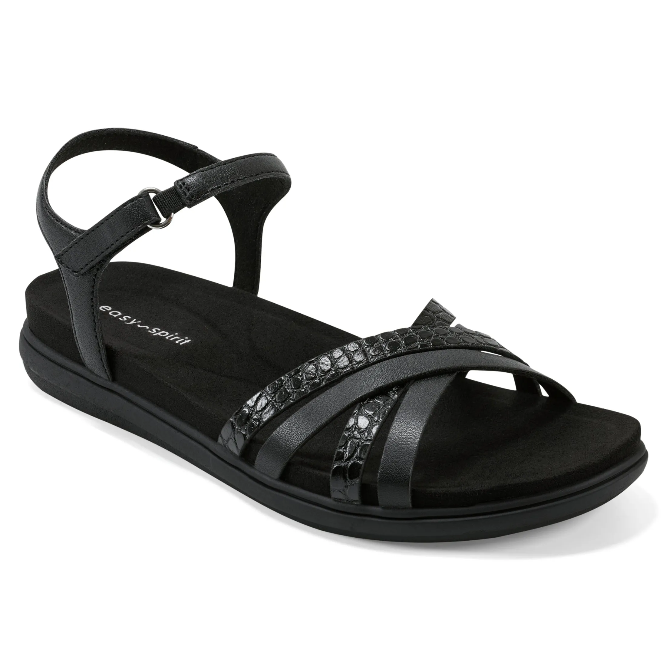 Easy Spirit Sandals*Dottle Flat Ankle Strap Sandals