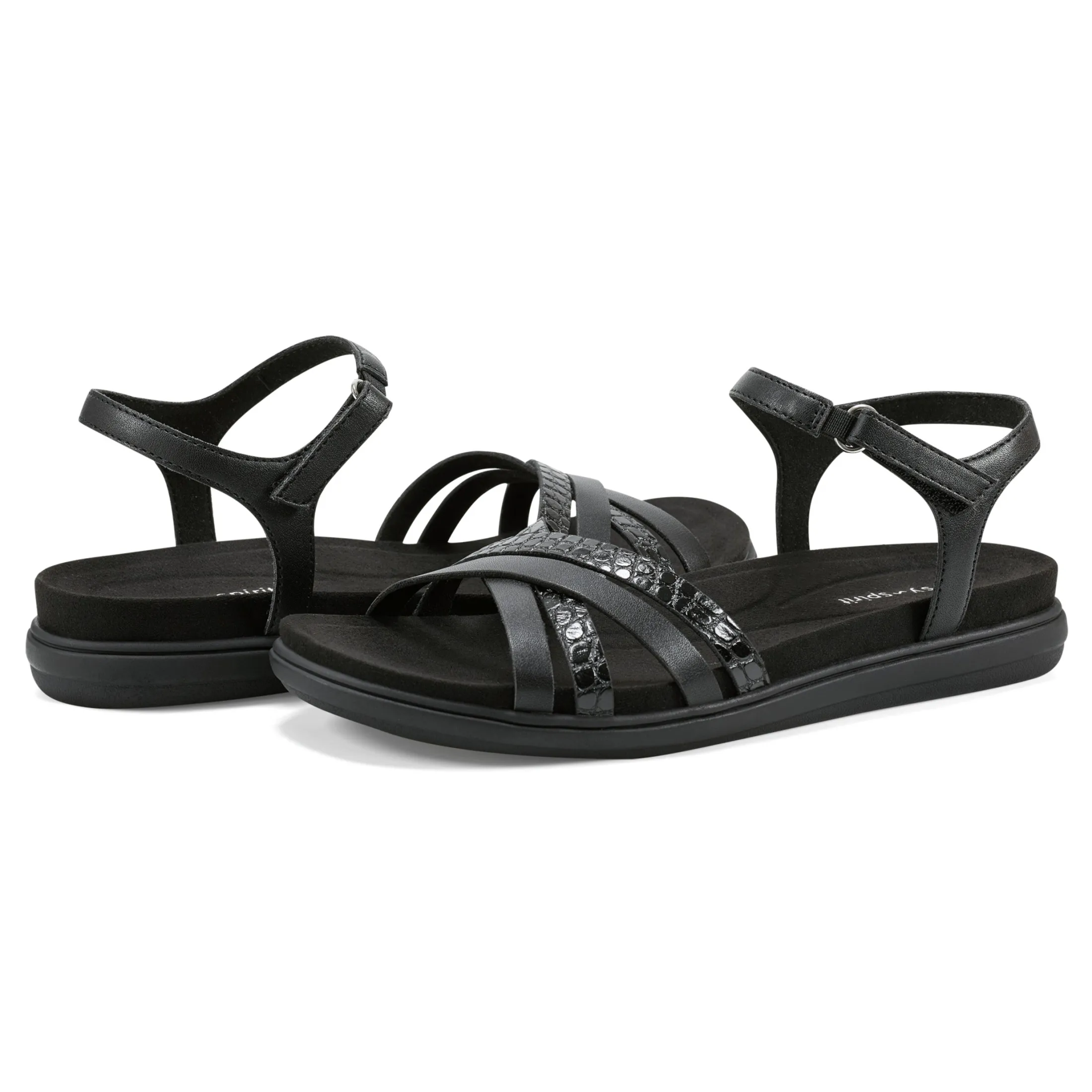 Easy Spirit Sandals*Dottle Flat Ankle Strap Sandals